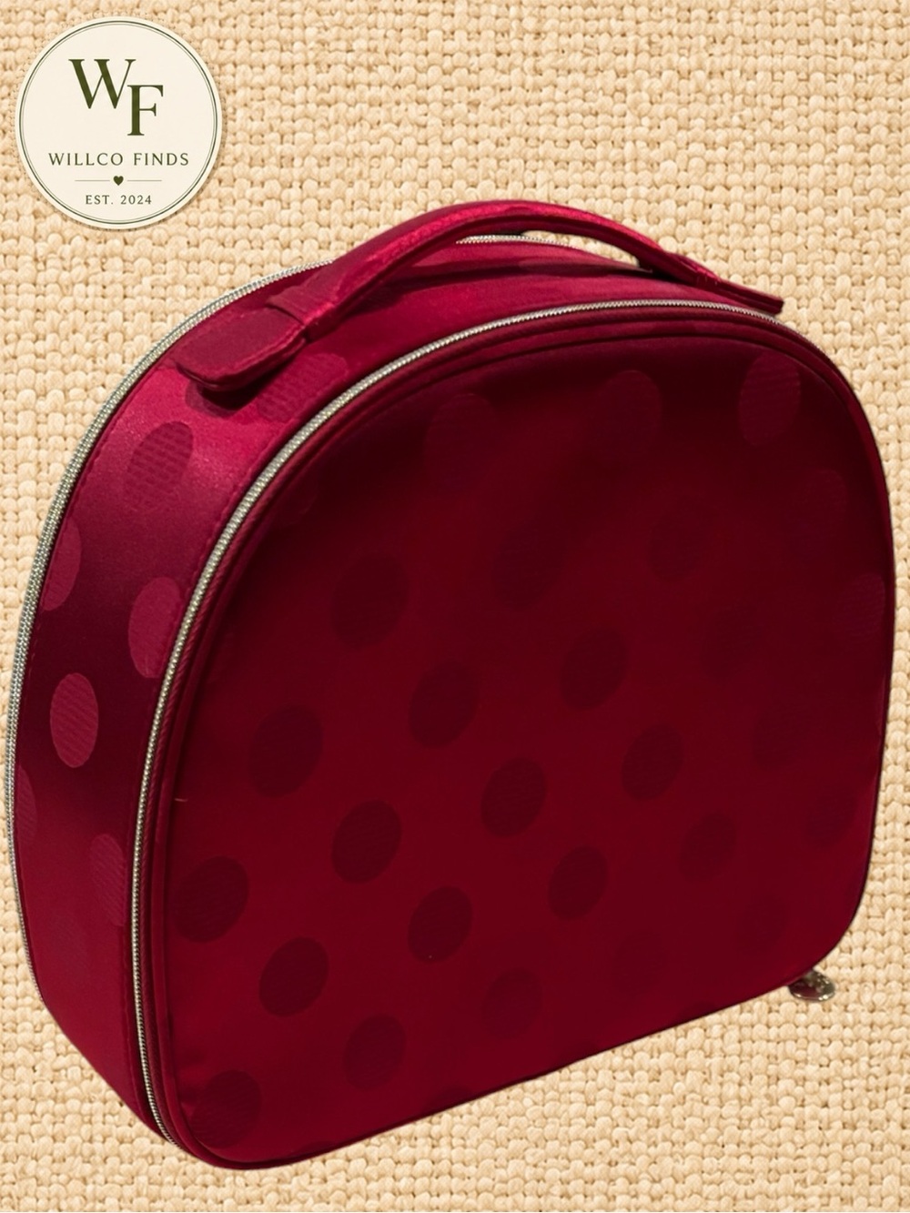Estée Lauder Red Polka Dot Cosmetic Train Case Makeup Travel Organizer